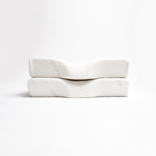 Dosaze contoured memory foam pillow front and side view