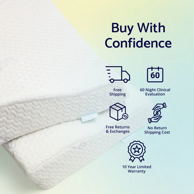 Dosaze Standard and Thick pillow size and height comparison chart
