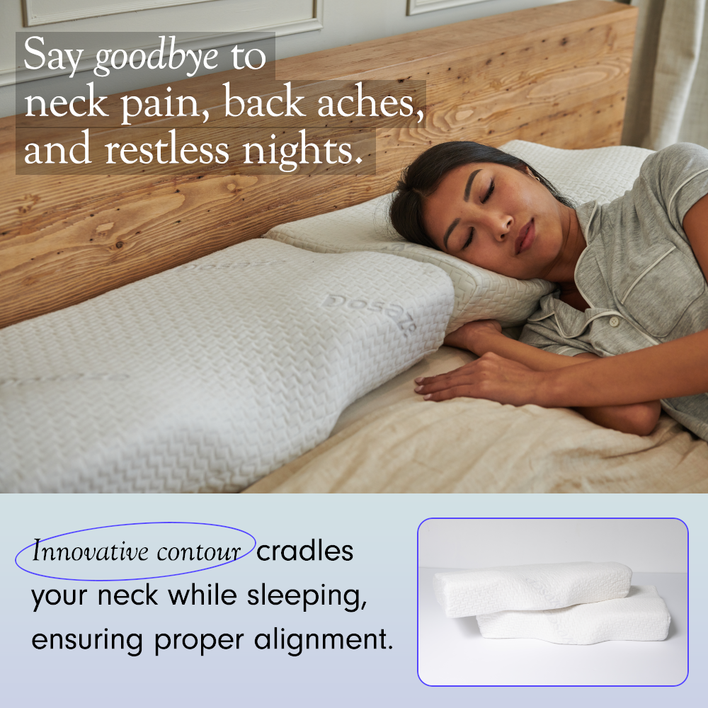 Side sleeper using Dosaze contoured memory foam pillow